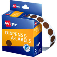 avery 937237 round label dispenser 14mm brown box 1050