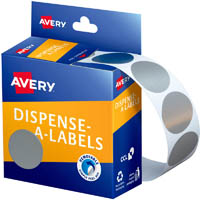 avery 937272 round label dispenser 24mm silver box 250