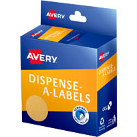 avery 937280 round label dispenser 24mm kraft brown box 400