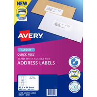 avery 959002 l7161 quick peel address label with sure feed laser 18up white pack 100