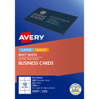 avery 959025 l7414 quick clean business card 150gsm 90 x 52mm matte white pack 200