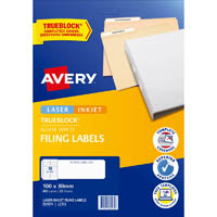 avery 959036 l7172 trueblock filing labels laser/inkjet 18up white pack 25