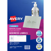 avery 959051 l7563 crystal clear address label laser 14up clear pack 25
