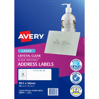 avery 958068 l7562 crystal clear address label laser clear 16up pack 10