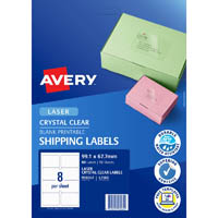 avery 958062 l7565 crystal clear shipping label laser clear 8up pack 10
