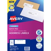 avery 959060 l7157 quick peel address label with sure feed laser 33up white pack 100