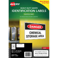 avery 959070 l4778 heavy duty laser labels 48up white pack 25