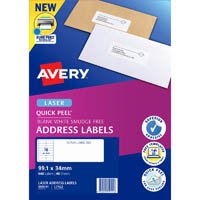 avery 959111 l7162 quick peel address label with sure feed laser 16up white pack 40