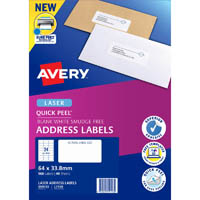 avery 959113 l7159 quick peel address label with sure feed laser 24up white pack 40