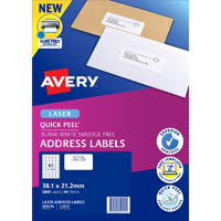 avery 959115 l7651 quick peel address label with sure feed laser 65up white pack 40