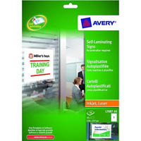 avery 959175 l7087 self laminating sign 170 x 257mm white pack 10
