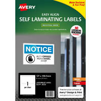 avery 959185 self laminating labels 1up 127 x 190mm pack 5