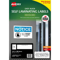 avery 959188 self laminating labels 10up 26 x 88mm pack 5