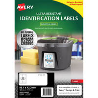 avery 959242 ultra-resistant outdoor labels 99.1 x 42.3mm white pack 10