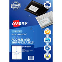 avery 959411 l7071 weatherproof shipping labels 4up white pack 10