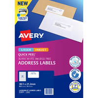 avery 959419 l7651 quick peel address label with sure feed laser 65up white pack 10
