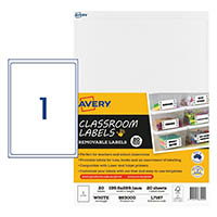 Image for AVERY 983000 CLASSROOM LABELS 199.6 X 289.1MM WHITE PACK 20 from Office National