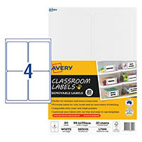 avery 983001 classroom labels 99.1 x 139mm white pack 20