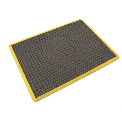 Image for AIR GRID ANTI-FATIGUE MAT 900 X 1200MM BLACK/YELLOW BORDER from Office National Barossa