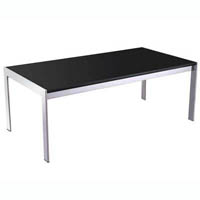 rapidline glass coffee table 1200 x 600mm black/chrome