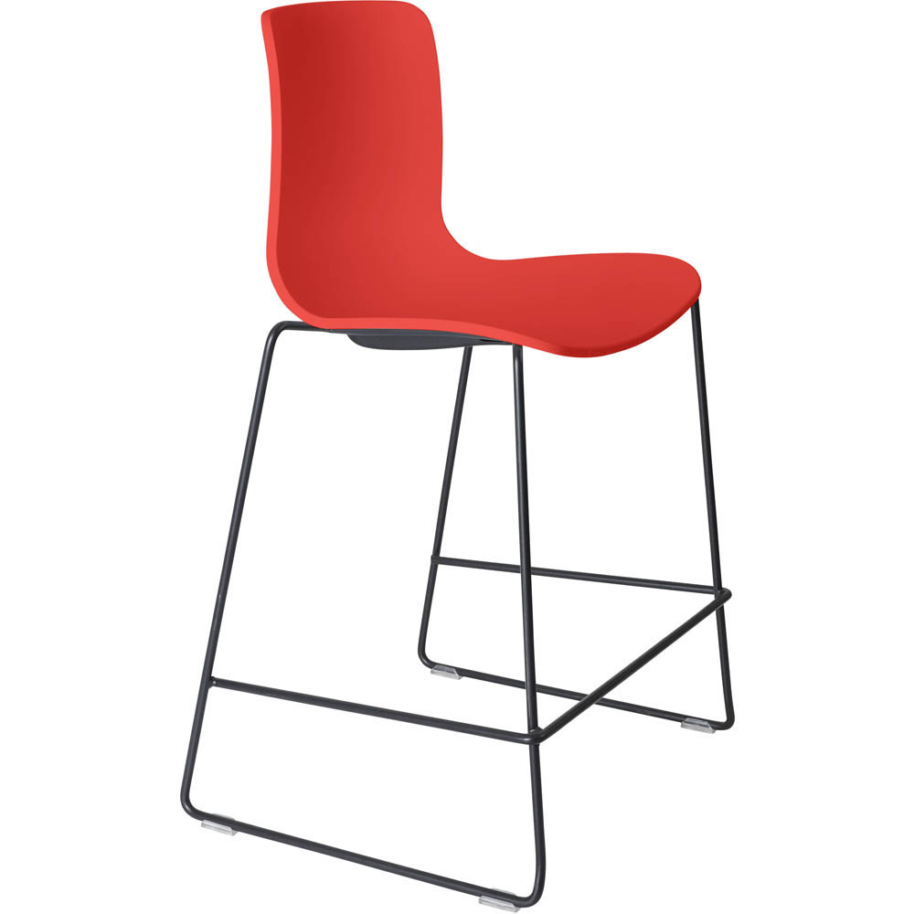 Image for DAL ACTI BAR STOOL SLED BASE LOW 630MM BLACK POWDERCOAT FRAME POLYPROP SHELL from PaperChase Office National