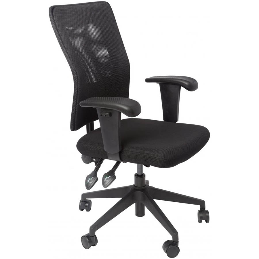 Image for RAPIDLINE AM100 OPERATOR CHAIR MEDIUM MESH BACK ARMS BLACK from Mackay Business Machines (MBM) Office National