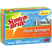 scotch-brite anti-bacterial thick sponges pack 3