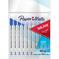 papermate inkjoy 100 ballpoint pens medium blue pack 10