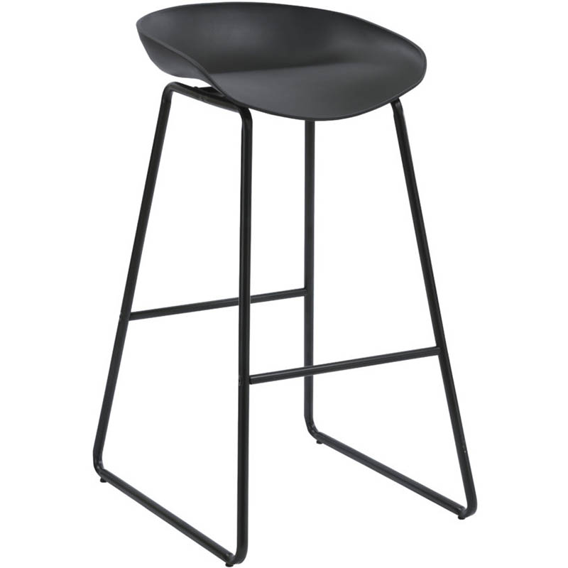 Image for RAPIDLINE ARIES BARSTOOL BLACK POWDER-COATED FRAME WITH POLYPROPYLENE SHELL SEAT BLACK from Absolute MBA Office National