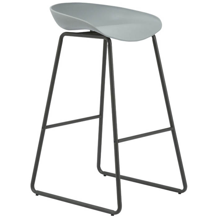 Image for RAPIDLINE ARIES BARSTOOL BLACK POWDER-COATED FRAME WITH POLYPROPYLENE SHELL SEAT GREY from Academy Office National