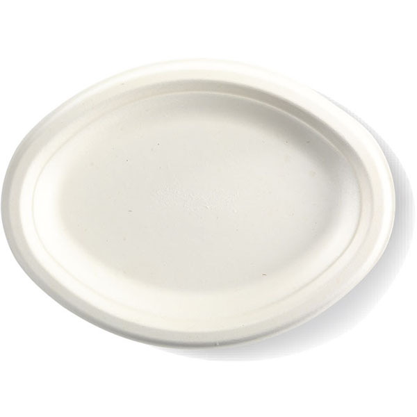 Image for BIOPAK BIOCANE OVAL PLATE 260 X 190MM WHITE PACK 125 from Office National