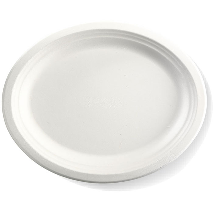 Image for BIOPAK BIOCANE OVAL PLATE 320 X 250MM WHITE PACK 125 from Emerald Office Supplies Office National