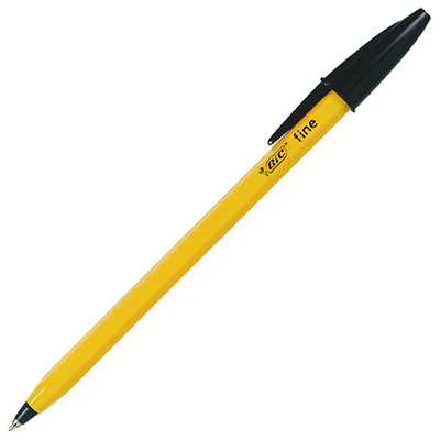 Image for BIC ORIGINAL ORANGE BALLPOINT PENS FINE BLACK BOX 12 from Emerald Office Supplies Office National