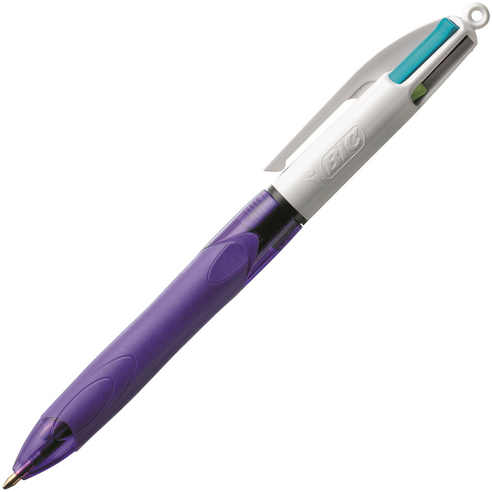 Image for BIC 4 COLOUR GRIP RETRACTABLE PEN MEDIUM FASHION COLOURS from Complete Stationery Office National (Devonport & Burnie)