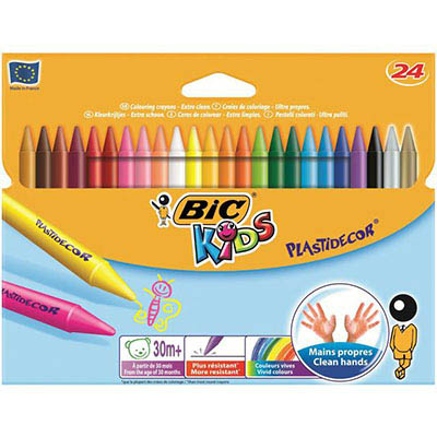 Image for BIC KIDS PLASTIDECOR CRAYONS ASSORTED PACK 24 from Surry Office National