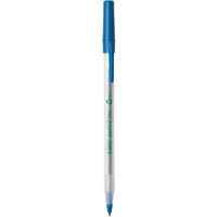 bic ecolutions round stic ballpoint pen medium blue box 50