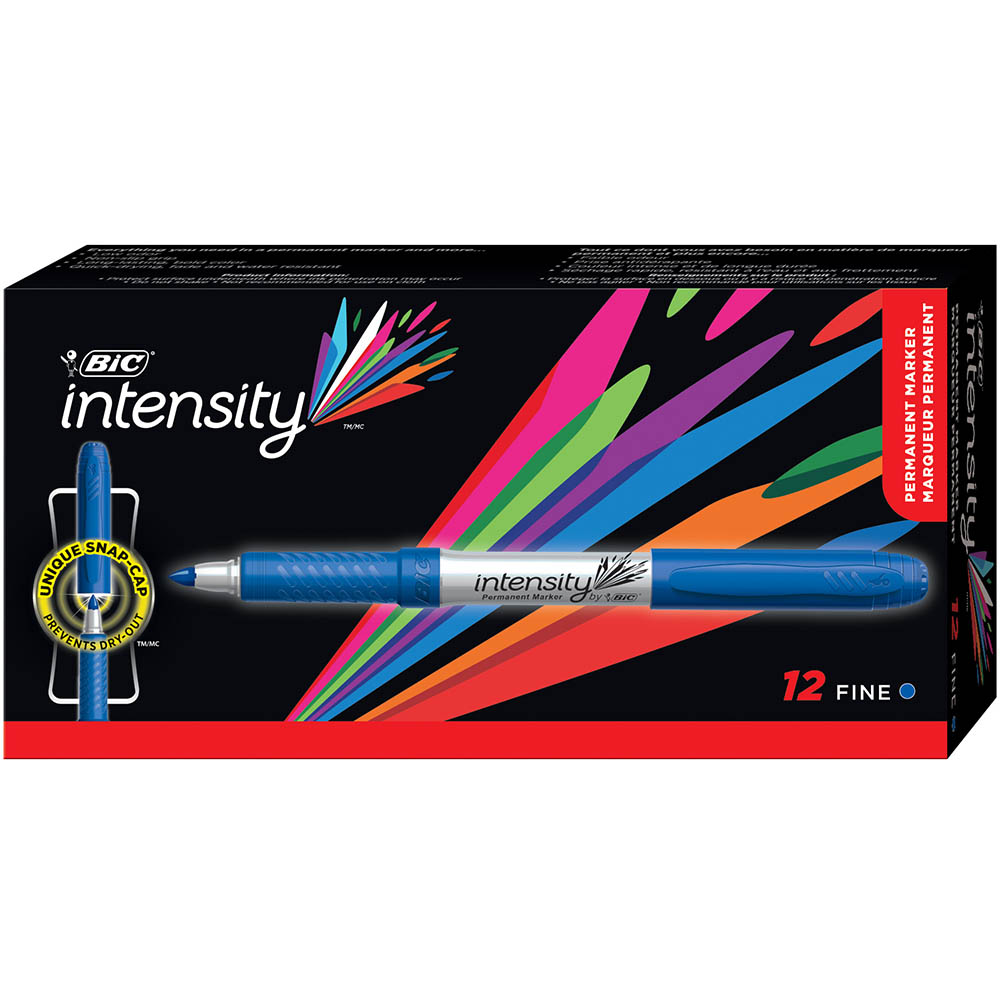 Image for BIC INTENSITY PERMANENT MARKER BULLET FINE BLUE BOX 12 from Aztec Office National Melbourne