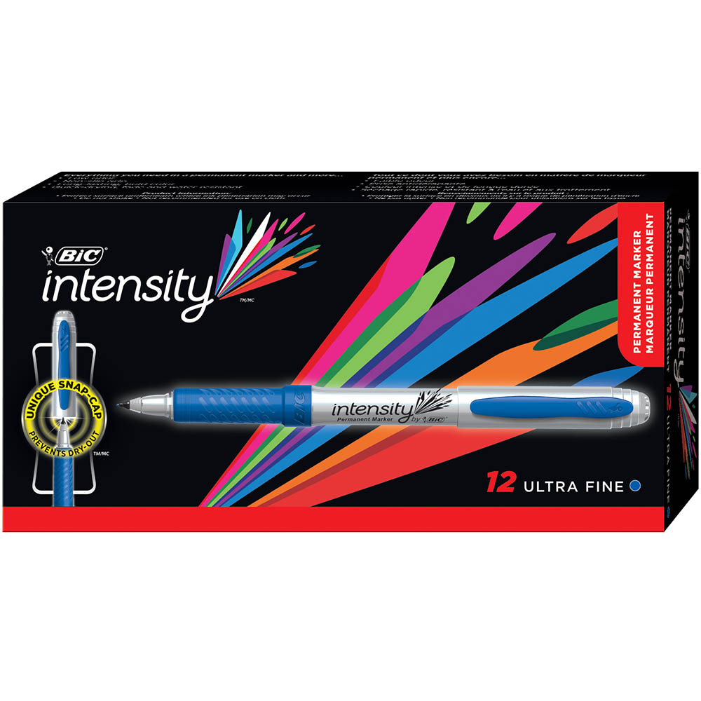 Image for BIC INTENSITY PERMANENT MARKER BULLET ULTRA FINE BLUE BOX 12 from PaperChase Office National