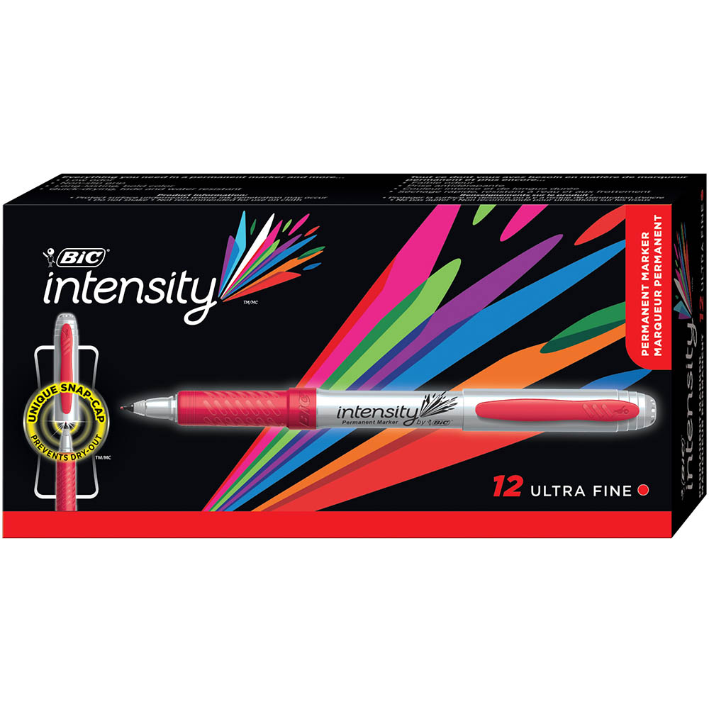 Image for BIC INTENSITY PERMANENT MARKER BULLET ULTRA FINE RED BOX 12 from Discount Office National