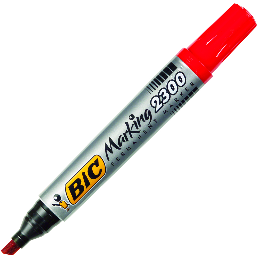 Image for BIC MARKING 2300 ECOLUTIONS PERMANENT MARKER CHISEL 5.3MM RED from Office National