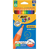 bic kids evolution colouring pencil assorted pack 12