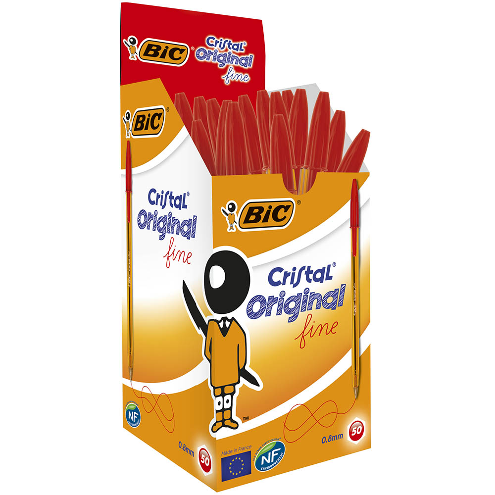 Image for BIC CRISTAL ORIGINAL BALLPOINT PENS FINE RED BOX 50 from OFFICE NATIONAL CANNING VALE