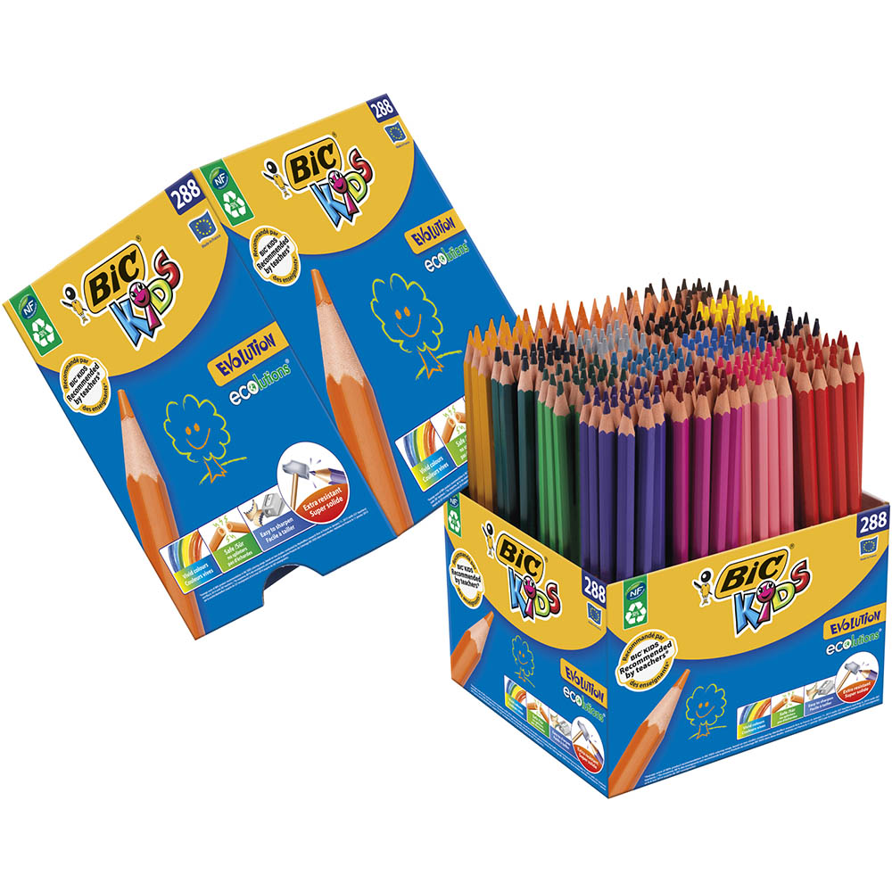 Image for BIC KIDS EVOLUTION COLOURING PENCIL ASSORTED CLASSPACK 288 from Coleman's Office National