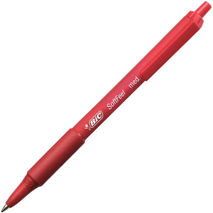 Image for BIC SOFTFEEL RETRACTABLE BALLPOINT PEN 1.0MM RED BOX 12 from Connelly's Office National