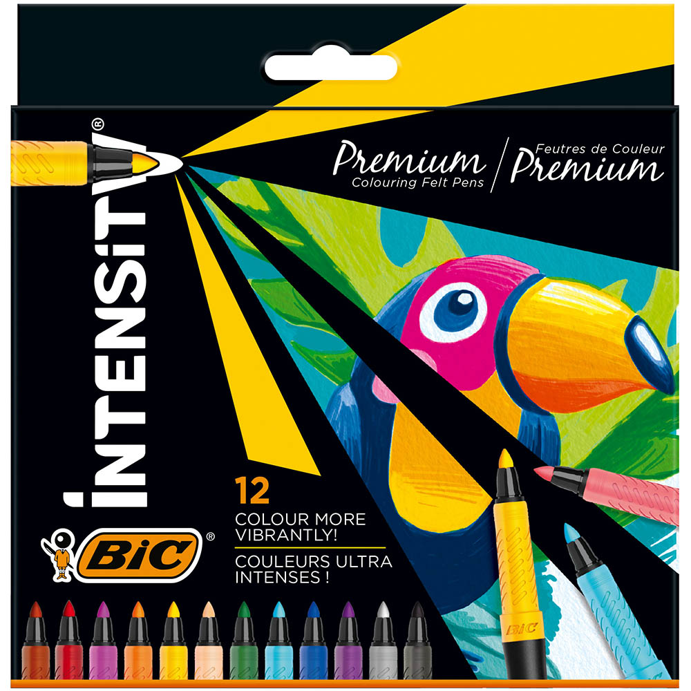 Image for BIC INTENSITY PREMIUM COLOURING FELT PENS 0.7MM ASSORTED PACK 12 from Office National Perth CBD