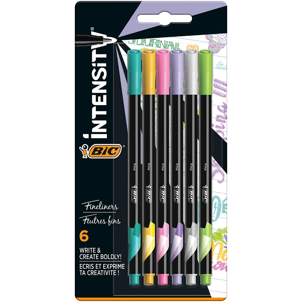 Image for BIC INTENSITY FINELINER 0.4MM PASTEL ASSORTED PACK 6 from Coffs Coast Office National