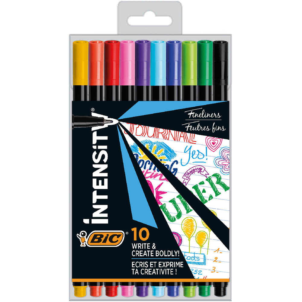 Image for BIC INTENSITY FINELINER 0.4MM ASSORTED PACK 10 from Coffs Coast Office National