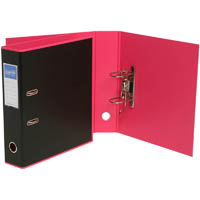 bantex duet lever arch file 70mm a4 black and pink