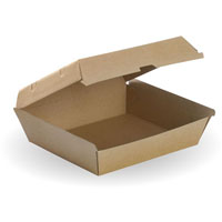 biopak bioboard dinner box brown pack 50