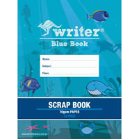 writer scrapbook 70gsm 72 page 330 x 240mm blue